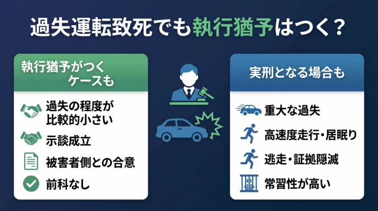 過失運転致死で執行猶予はつく?判断基準と実刑回避のポイント