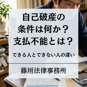 自己破産の条件とは？できる人・できない人の違いを弁護士が解説